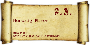 Herczig Miron névjegykártya
